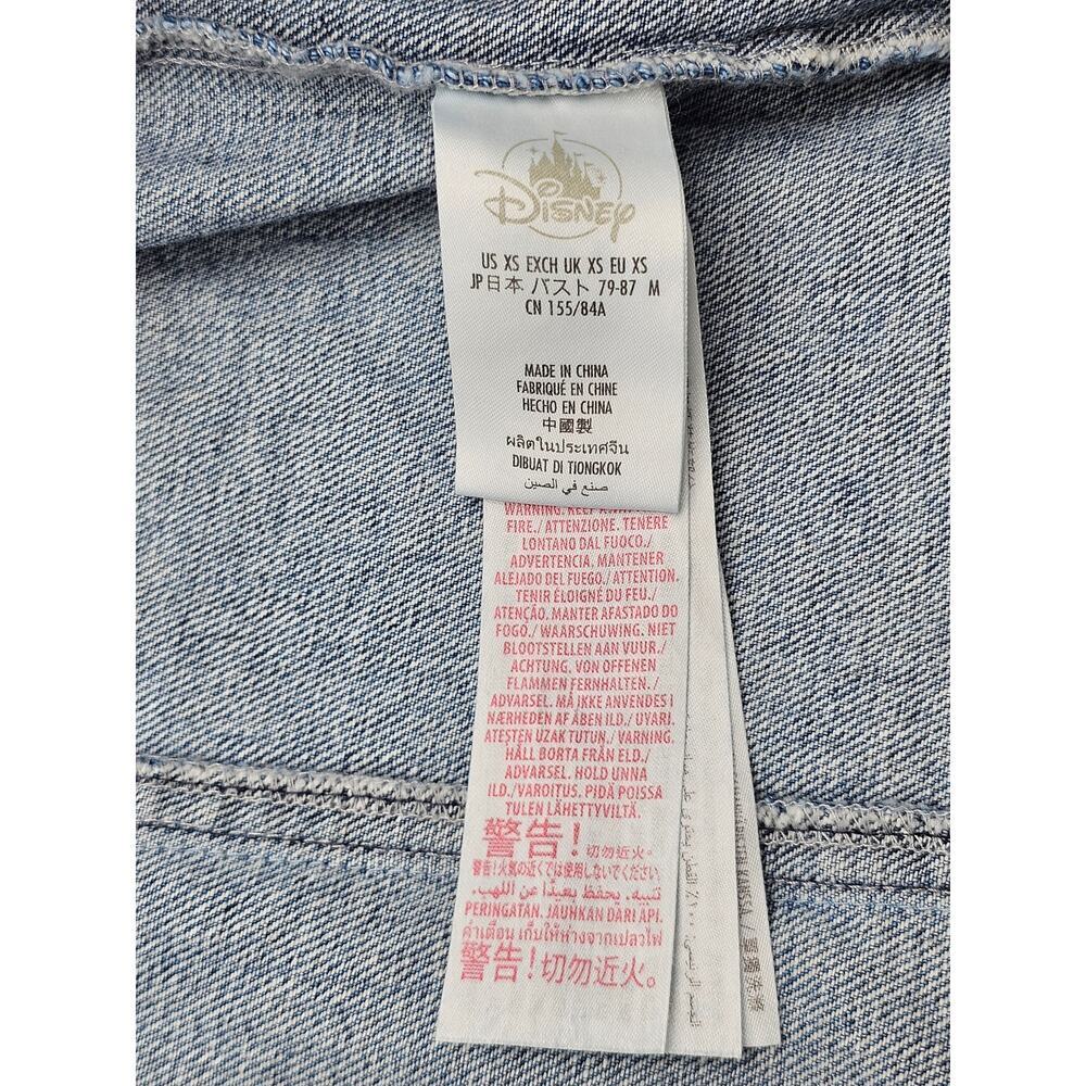 Disney Stitch Denim Jacket Women's Oversized XS Disneyland Paris Embroidered NWT - Picture 6 of 12